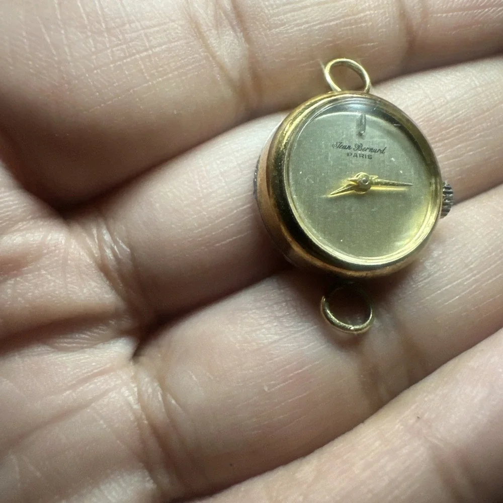Working Jean Bernard Dial Ladies Wrist Watch - Manual Winding Gold Tone 18mm Run